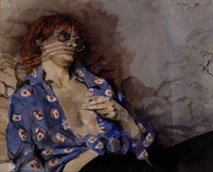 Anna con blusa floreada - Oscar Tusquets Blanca