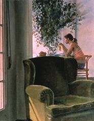 Anna desayunando - Oscar Tusquets Blanca