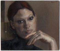 Anna con la mano en la barbilla - Oscar Tusquets Blanca