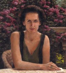 María del Mar en su jardín - Oscar Tusquets Blanca