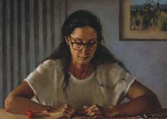 Victoria haciendo un collage - Oscar Tusquets Blanca